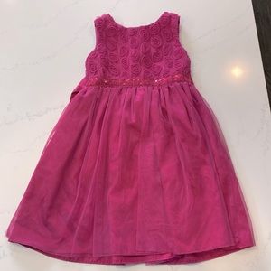 Pink kids party dress with tulle and sequin girls size 5